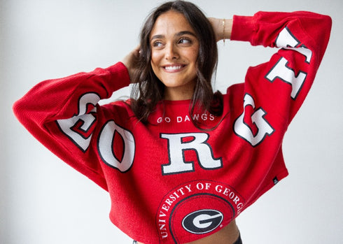 Georgia Phipps Split Cropped Corded Crew